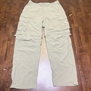 REI Co-op Sahara Convertible Cargo Pants Mens L 30"L Beige Relaxed Nylon Stretch